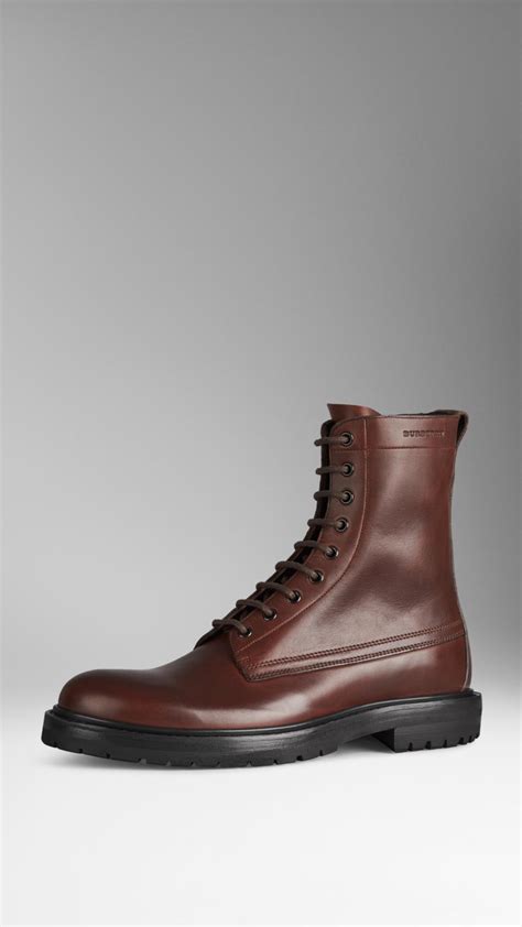 brown burberry boots|burberry military boots.